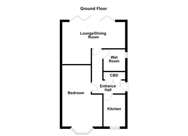 Floor Plan for 1 Bedroom Semi-Detached Bungalow for Sale in Beckbridge Way, Normanton, WF6, 2SU -  &pound220,000