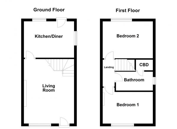 Floor Plan Image for 2 Bedroom Semi-Detached House for Sale in Meadow Brook Green, Normanton