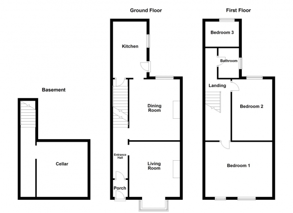 Floor Plan Image for 3 Bedroom Terraced House for Sale in King Street, Normanton