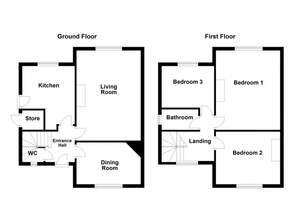 Floor Plan Image for 3 Bedroom Semi-Detached House for Sale in Tombridge Crescent, Kinsley, Pontefract