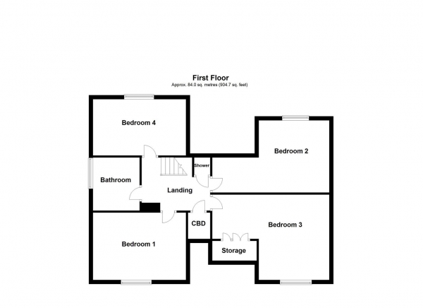 Floor Plan for 4 Bedroom Detached House for Sale in Beech Crescent, Darrington, Pontefract, WF8, 3AE -  &pound550,000
