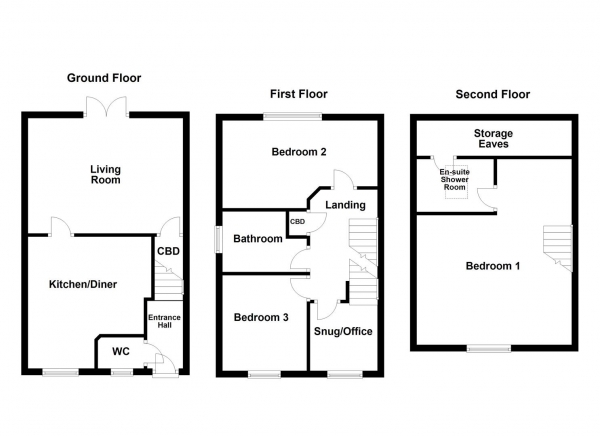 Floor Plan Image for 3 Bedroom Semi-Detached House for Sale in Epsom Close, Castleford