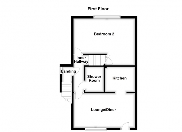 Floor Plan Image for 2 Bedroom Apartment for Sale in Church Terrace, Altofts, Normanton