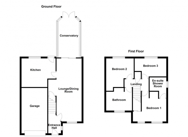 Floor Plan Image for 3 Bedroom Detached House for Sale in Princess Court, Normanton