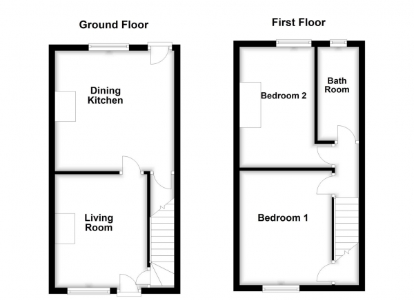 Floor Plan for 2 Bedroom Terraced House for Sale in Greenbank Road, Altofts, Normanton, WF6, 2JU -  &pound150,000