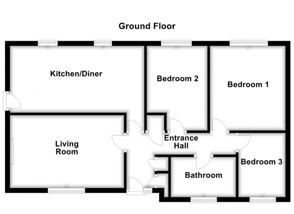 Floor Plan Image for 3 Bedroom Detached Bungalow for Sale in Bransdale Close, Altofts, Normanton