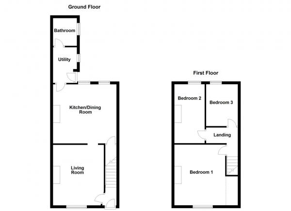 Floor Plan Image for 3 Bedroom Terraced House for Sale in Crossley Street, New Sharlston, Wakefield