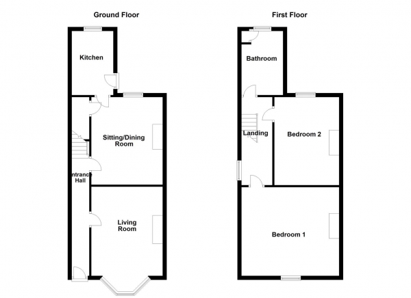 Floor Plan Image for 2 Bedroom End of Terrace House for Sale in Wood Lane, Castleford