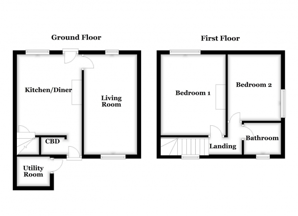 Floor Plan Image for 2 Bedroom Cottage for Sale in Main Street, Badsworth, Pontefract