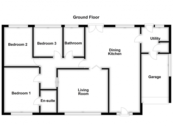 Floor Plan for 3 Bedroom Detached Bungalow for Sale in Ashfield Street, Normanton, WF6, 2HG -  &pound300,000