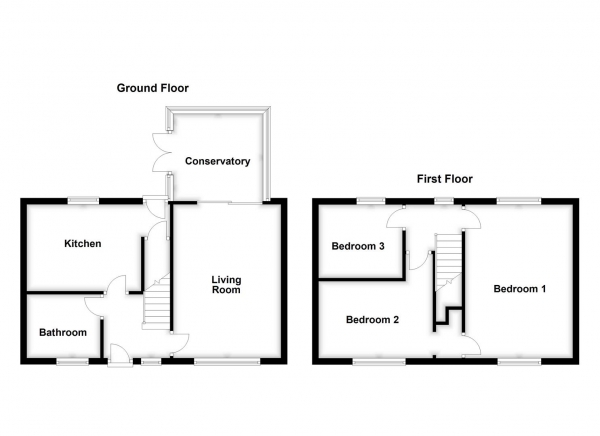 Floor Plan for 3 Bedroom Semi-Detached House for Sale in Hanby Avenue, Altofts, Normanton, WF6, 2JL - Offers Over &pound200,000