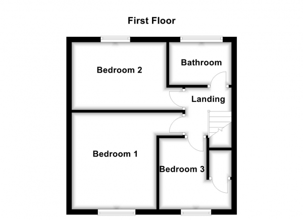 Floor Plan Image for 3 Bedroom End of Terrace House for Sale in Pinewood Place, Knottingley