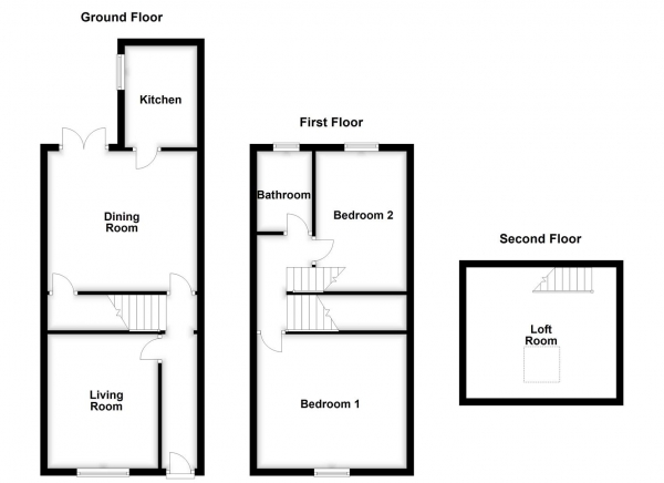 Floor Plan for 2 Bedroom Terraced House for Sale in King Street, Normanton, WF6, 1EP -  &pound130,000