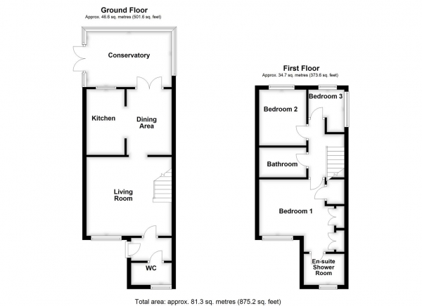 Floor Plan Image for 3 Bedroom Semi-Detached House for Sale in Westerman Close, Featherstone, Pontefract