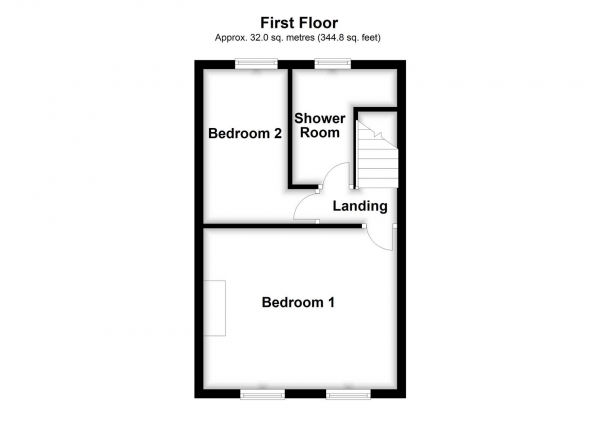 Floor Plan for 2 Bedroom Terraced House for Sale in Grafton Street, Castleford, WF10, 4NU -  &pound110,000