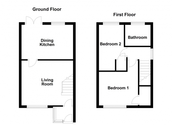 Floor Plan Image for 2 Bedroom Semi-Detached House for Sale in Redruth Drive, Normanton