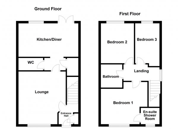 Floor Plan Image for 3 Bedroom Semi-Detached House for Sale in Alder Crescent, Normanton