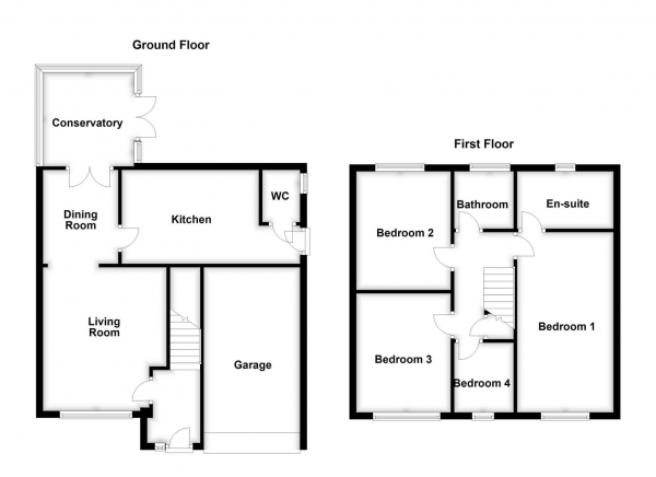 Floor Plan Image for 4 Bedroom Detached House for Sale in Rose Farm Approach, Altofts, Normanton