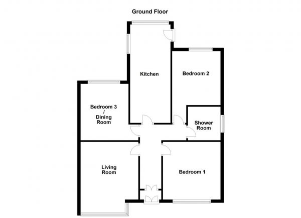 Floor Plan Image for 3 Bedroom Semi-Detached Bungalow for Sale in Oakwell Avenue, Pontefract, WF8 4LP