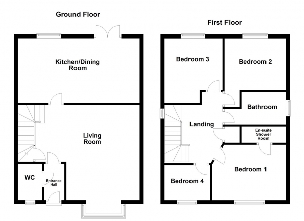 Floor Plan Image for 4 Bedroom Detached House for Sale in George Street, Streethouse, Pontefract