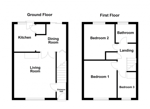 Floor Plan for 3 Bedroom Terraced House for Sale in Dalefield Avenue, Normanton, WF6, 1HT - Offers in Excess of &pound130,000