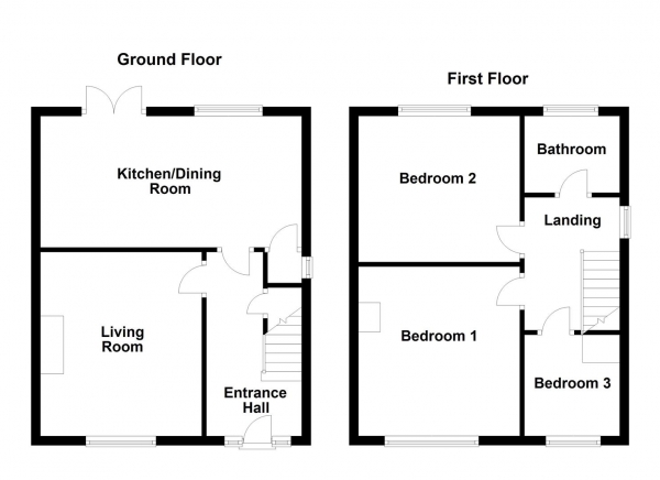 Floor Plan for 3 Bedroom Semi-Detached House for Sale in Oakwood Drive, Normanton, WF6, 2NX -  &pound235,000