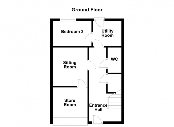 Floor Plan for 3 Bedroom Town House for Sale in School Street, Castleford, WF10, 2FD -  &pound239,950