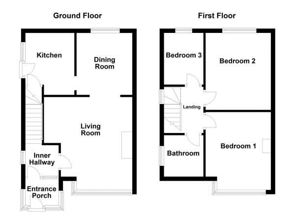 Floor Plan Image for 3 Bedroom Property for Sale in Lynwood Close, Streethouse, Pontefract