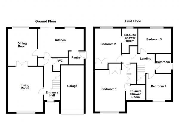 Floor Plan Image for 4 Bedroom Detached House for Sale in Roxburghe Dale, Normanton