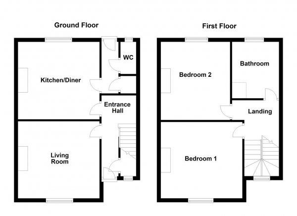 Floor Plan Image for 2 Bedroom End of Terrace House for Sale in Love Lane, Pontefract