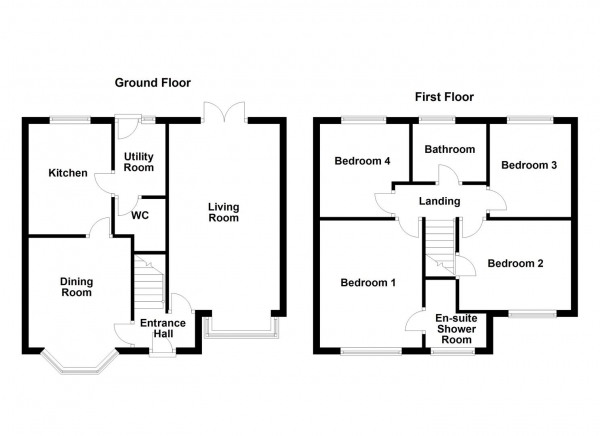 Floor Plan for 4 Bedroom Detached House for Sale in Fairway, Normanton, WF6, 1SN -  &pound325,000