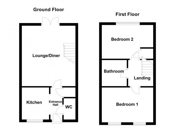 Floor Plan Image for 2 Bedroom Town House for Sale in Swale Approach, Normanton