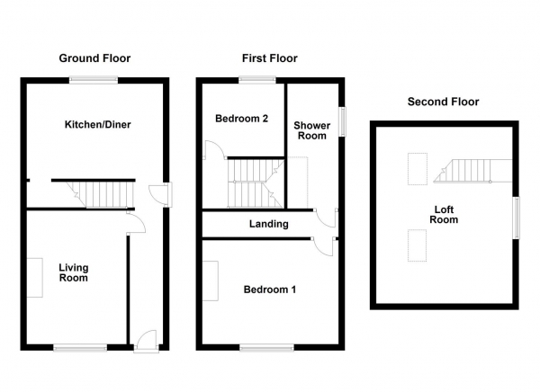 Floor Plan Image for 2 Bedroom End of Terrace House for Sale in Assembly Street, Normanton