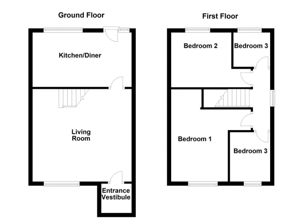 Floor Plan Image for 3 Bedroom Semi-Detached House for Sale in Heald Street, Castleford