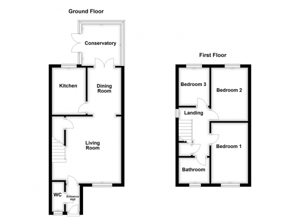 Floor Plan Image for 3 Bedroom Detached House for Sale in Ladybalk Lane, Pontefract