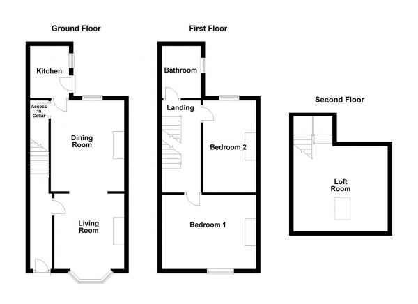 Floor Plan Image for 2 Bedroom Terraced House for Sale in Banks Avenue, Pontefract