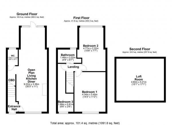 Floor Plan Image for 3 Bedroom Terraced House for Sale in Willans Avenue, Rothwell