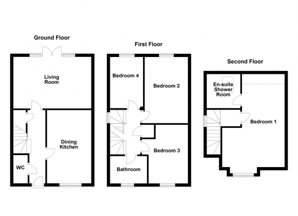 Floor Plan Image for 4 Bedroom Semi-Detached House for Sale in Ferestone Court, Pontefract