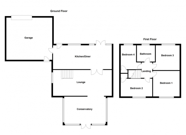 Floor Plan Image for 4 Bedroom Semi-Detached House for Sale in Hammer Lane, New Sharlston