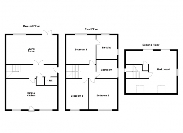 Floor Plan for 4 Bedroom Detached House for Sale in Nunns Lane, Featherstone, Pontefract, WF7, 5HF -  &pound465,000