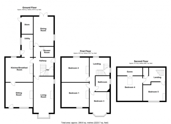 Floor Plan for 5 Bedroom Detached House for Sale in Foxholes Lane,  Altofts, Normanton, WF6, 2PD -  &pound530,000