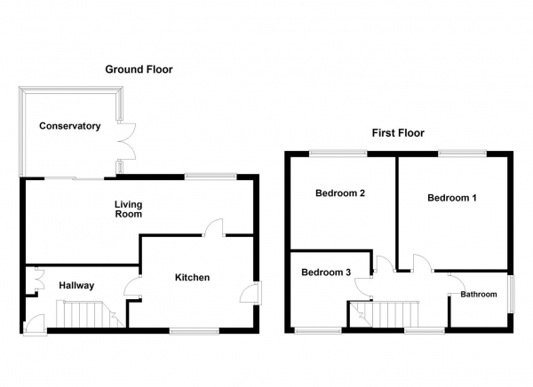 Floor Plan Image for 3 Bedroom Semi-Detached House for Sale in West Avenue, Upton, Pontefract