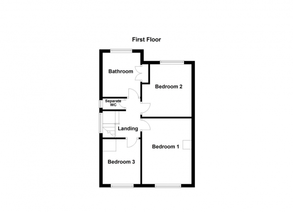 Floor Plan for 3 Bedroom Semi-Detached House for Sale in Ash Tree Grove, Kippax, Leeds, LS25, 7QA -  &pound259,995