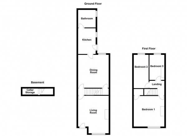 Floor Plan Image for 3 Bedroom Terraced House for Sale in King Street, Normanton