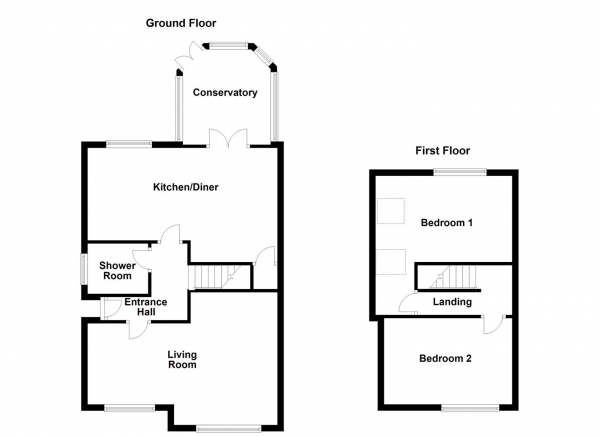 Floor Plan Image for 2 Bedroom Semi-Detached House for Sale in Priory Close, Altofts, Normanton