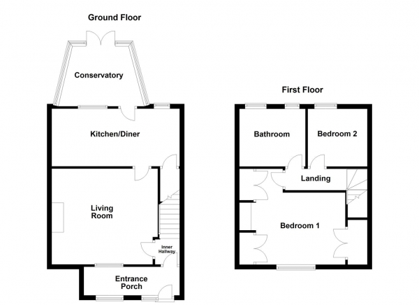 Floor Plan for 2 Bedroom Terraced House for Sale in Calverley Green Road, Altofts, Normanton, WF6, 2JS -  &pound130,000