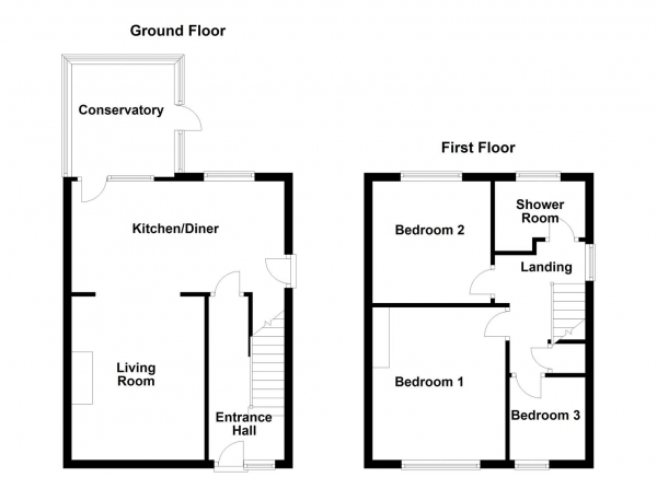 Floor Plan Image for 3 Bedroom Semi-Detached House for Sale in Northfield Drive, Pontefract