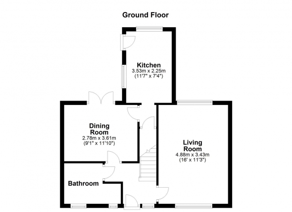 Floor Plan Image for 2 Bedroom Semi-Detached House for Sale in Church Road, Normanton