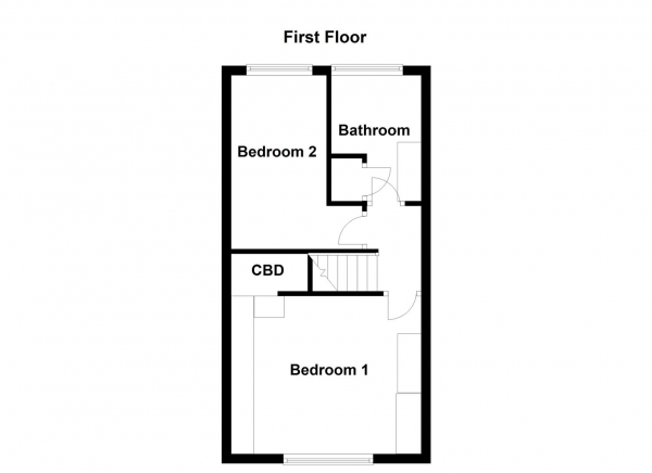 Floor Plan for 2 Bedroom Terraced House for Sale in Carlton Street, Normanton, WF6, 2EH -  &pound110,000