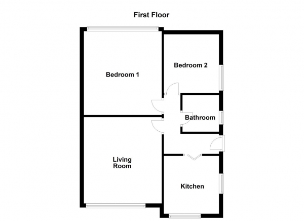 Floor Plan for 2 Bedroom Apartment for Sale in The Paddock, Normanton, WF6, 1NX -  &pound125,000